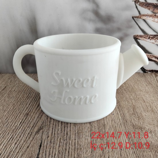 Sweet Home Yazılı Saksı Silikon Kalıp • El Yapımı Dekoratif Saksılar ve Özel Günler için Hediye Seçeneği!